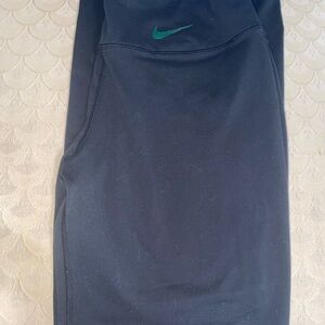 Nike Black boot cut dri fit pants  with Green Logo